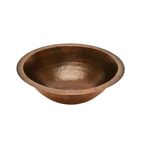 Premier Copper Products Premier Copper Products LR17FDB Round Under Counter Hammered Copper Sink - Oil Rubbed Bronze LR17FDB